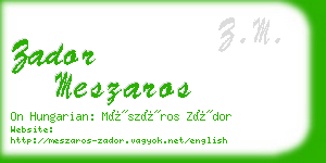 zador meszaros business card